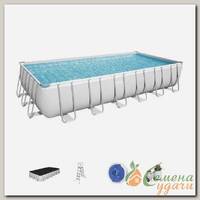 Бассейн каркасный Bestway, 732х366х132 см, Power Steel, 56475, фильтр-насос, лестница, тент, 30045 л, поплавок-дозатор