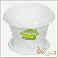 Горшок для цветов пластик, 0.3 л, 10х7.6 см, белый, Martika, Флориана, С383БЕЛ