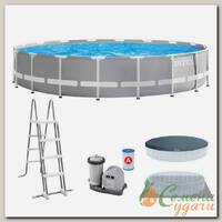 Бассейн каркасный Intex, 457х122 см, Prism Frame, 26726NP, фильтр-насос, лестница, подстилка, тент, 16805 л