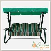 Качели садовые 3-местные, 232х130х171 см, 350 кг, Arno, Элит Стандарт, раскладываются в кровать, зелено-коричневые, 2016-КД-41/С, металл