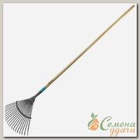 Грабли веерные, 19 зуб, металл, 45 см, Gardena, ClassicLine, черенок деревянный, 17202-20.000.00