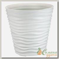 Горшок для цветов пластик, 50 л, 46х45 см, белый, Idea, Дюна, М 3403