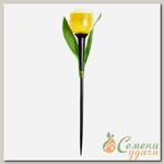 Фонарь садовый Uniel, Yellow Tulip USL-C-452/PT305, на солнечной батарее, грунтовый, пластик, 5.5х30.5 см, белый свет