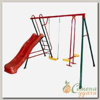 Игровой комплекс 3-местный, 247х238х212 см, 200 кг, Солнышко-5, С 651, 2 части, стационарный, металл