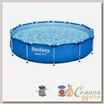 Бассейн каркасный Bestway, 366х76 см, Steel Pro, 56681, фильтр-насос, 6473 л, совместим с картриджем 58093(I) 220-240В