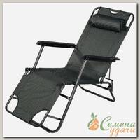 Шезлонг пляжный складной, металл, 153х60х80 см, 100 кг, серый, Green Days, Меланж, YTBC051-1