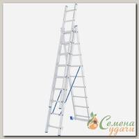 Лестница 3 секции, 9 ступеней, алюминий, 4.19 м, 150 кг, Сибртех, 97819