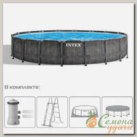 Бассейн каркасный Intex, 549х122 см, Prism Frame, 26744NP, фильтр-насос, лестница, подстилка, тент, 24311 л