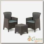 Мебель садовая стол, 39х39х45 см, 2 кресла, подушка, 80 кг, SF3-4P