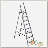 Стремянка 1 секция, 8 ступеней, алюминий, 1.66 м, 150 кг, рифленые ступени, Alumet, AM708