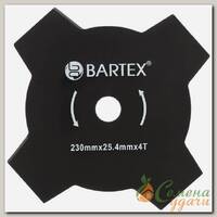 Нож для триммера 4 зуба, 230 мм, 25.4 мм, 1.6 мм, Bartex
