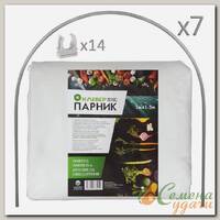 Парник 1.3х6х1 м, спанбонд, 55 г/м2, дуга 3.7 м, пластик, дуги в сборе,с клипсами для крепления, Клевер, Плюс
