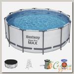 Бассейн каркасный Bestway, 366х122 см, Steel Pro Max, 56420BW, фильтр-насос, лестница, тент, 10250 л, ремкомплект