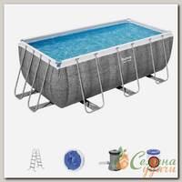 Бассейн каркасный Bestway, 412х201х122 см, Power Steel Rectangular, 56722BW, фильтр-насос, лестница, 8124 л, поплавок-дозатор