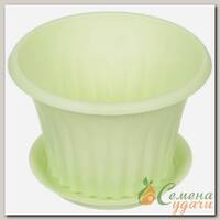 Горшок для цветов пластик, 0.45 л, 12х8 см, мятный, Idea, Кэрол, М 3153
