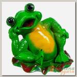 Фигурка садовая Лягушка на кувшинке, 25 см, гипс, Л89