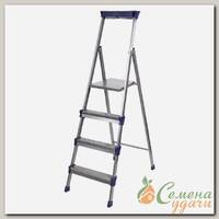 Стремянка 1 секция, 4 ступени, сталь, 0.846 м, 150 кг, с широкой ступенью, Nika, СМ4