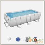 Бассейн каркасный Bestway, 404х201х100 см, Power Steel Rectangular, 56441, фильтр-насос, лестница, 6478 л, поплавок-дозатор