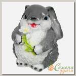 Фигурка садовая Зайчик с цветком, 20х25 см, гипс, 47