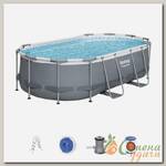 Бассейн каркасный Bestway, 427х427х100 см, Power Steel, 56620BW, фильтр-насос, лестница, 7250 л, поплавок-дозатор