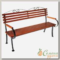 Скамейка садовая дерево, 160х75х98 см, ковка, Романтика