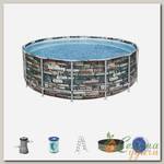 Бассейн каркасный Bestway, 427х122 см, Power Steel, 56993BW, фильтр-насос, лестница, тент, 15232 л, поплавок-дозатор