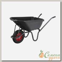 Тачка садово-строительная одноколесная, пластик, 175 кг, 90 л, втулка D12 мм, Сибртех, 68919