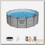 Бассейн каркасный Bestway, 427х122 см, Steel Pro Max, 5619D, фильтр-насос, лестница, тент, 15232 л, ремонтная заплата