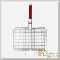 Решетка барбекю 260 мм, Forester, нержавеющая сталь, рукоятка дерево, BQ-N03P