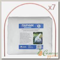 Парник 1х6х0.7 м, полиэтилен, дуга 2.5 м, пластик, парниковая пленка 80 мкм, с клипсами