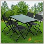 Мебель садовая Green Days, Анжелика, серая, стол, 110х75х70 см, 4 стула, 100 кг, 55х46х85 см, YTMTC23063