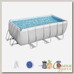 Бассейн каркасный Bestway, 412х201х122 см, Power Steel Rectangular, 56456, фильтр-насос, лестница, 8124 л