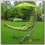 Качели садовые Кокон Green Days Луна LG5890 с зеленой крышей, до 100 кг