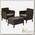Мебель садовая Salemo Balcony Set, коричневая, стол, 76х42х56 см, 2 кресла, подушка светло-коричневая, 17205935/КОР